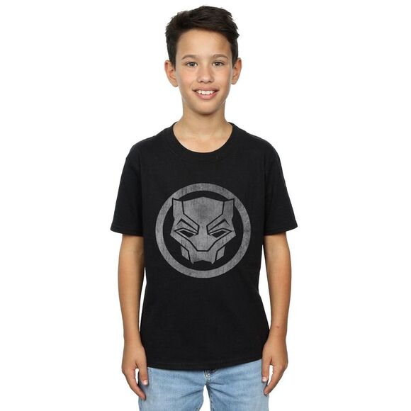 Marvel Boys Black Panther Distressed Icon T-Shirt / Black - Picture 2 of 5